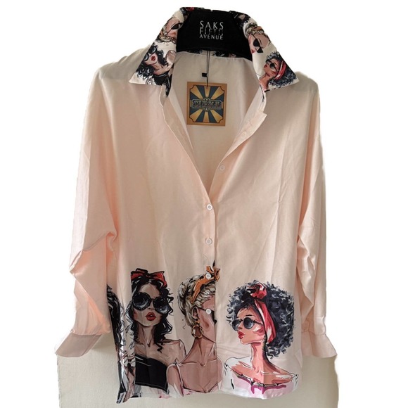 Cirka Oversized Ladies Blush Blouse Glamcore Sexy Size S Holiday Gifts New Years - Picture 3 of 9